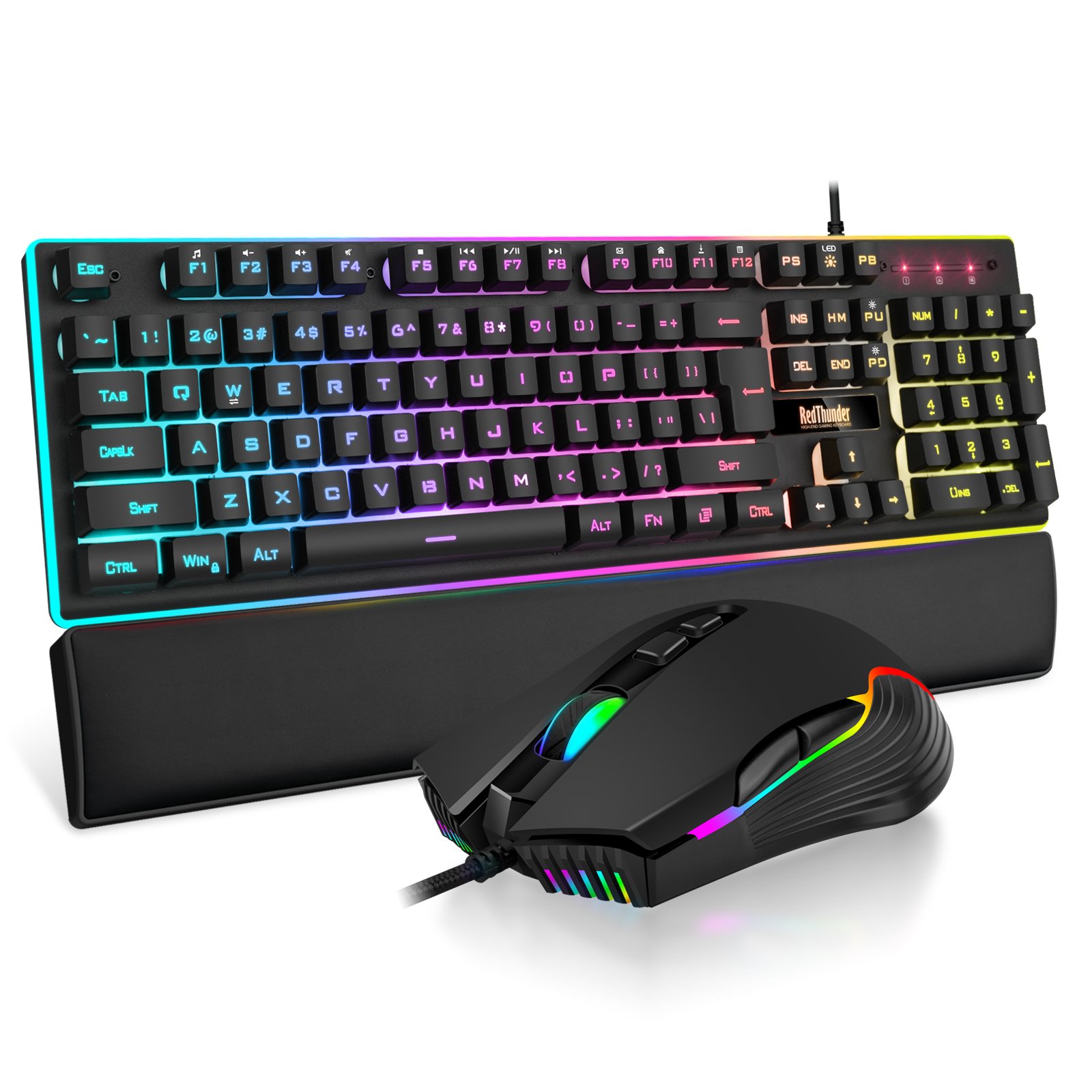 RedThunder One-Handed RGB Gaming Keyboard and Mouse Combo