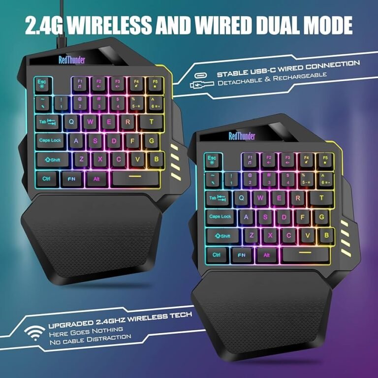 REDTHUNDER WIRELESSONE-HANDED GAMING KEYBOARD