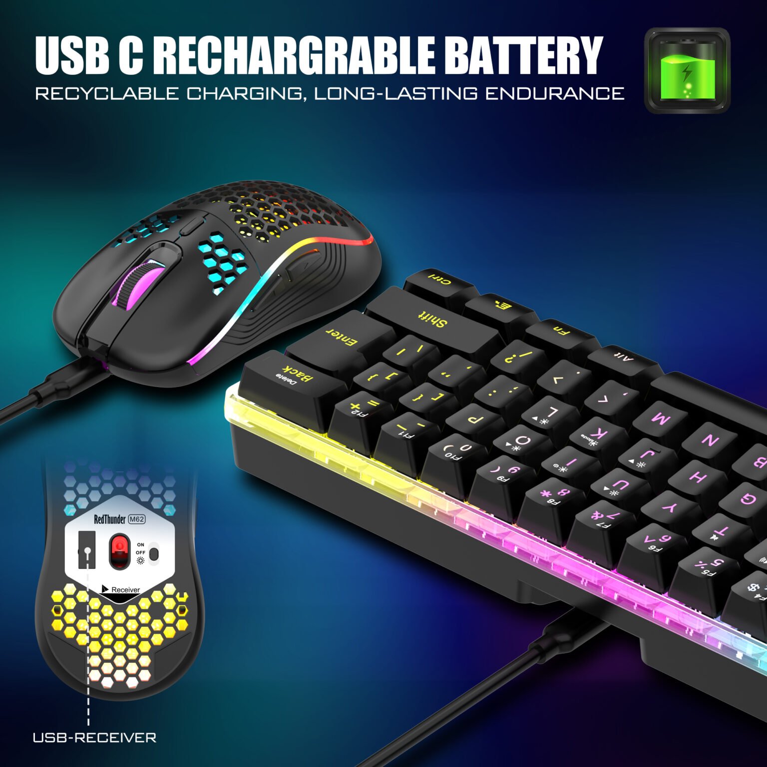 Wireless Gaming Keyboards - Red Thunder