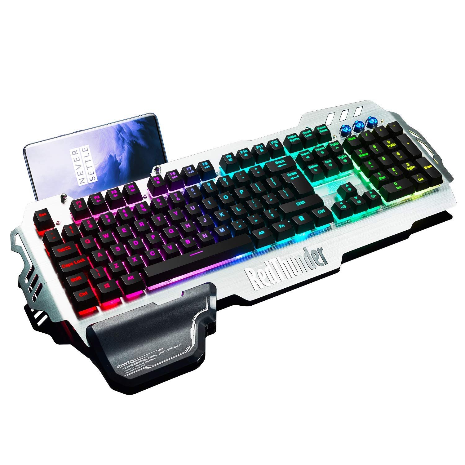 Red Thunder K900 RGB Keyboard - Full Size Gaming Keyboard with Media Controls